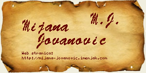 Mijana Jovanović vizit kartica